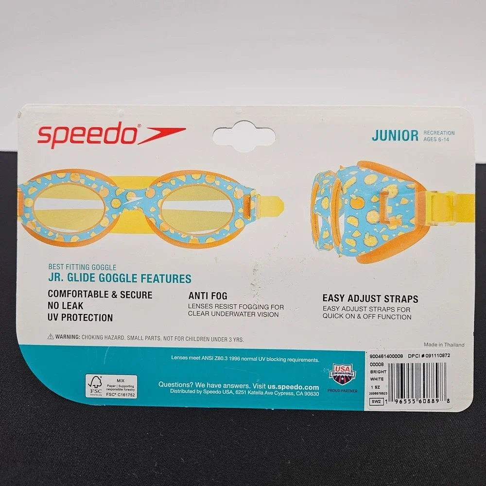 Speedo Junior‎ Glide Print Goggles Ages 6-14 Purple Stars Easy Adjust Straps New